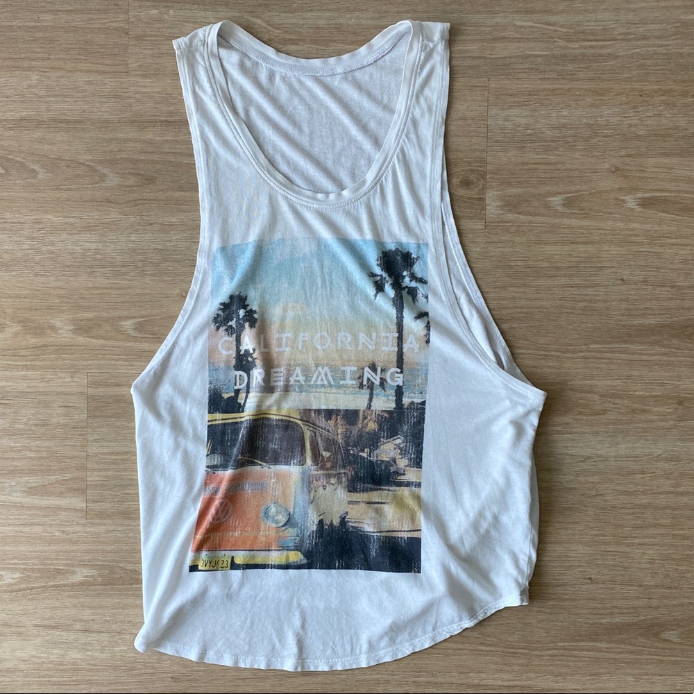 California Dreaming Vintage Print Muscle Tank M